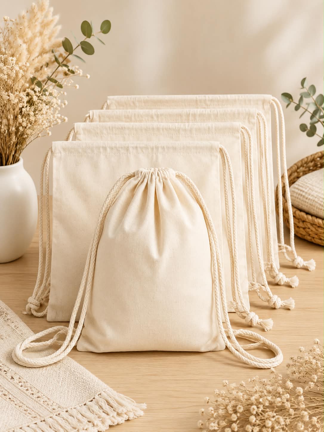Sac à cordon en coton