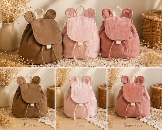 Sac à dos oreilles de lapin en Gaze de Coton